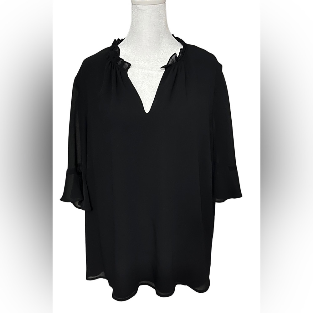 CeCe Brand Black Blouse (Size 1X)